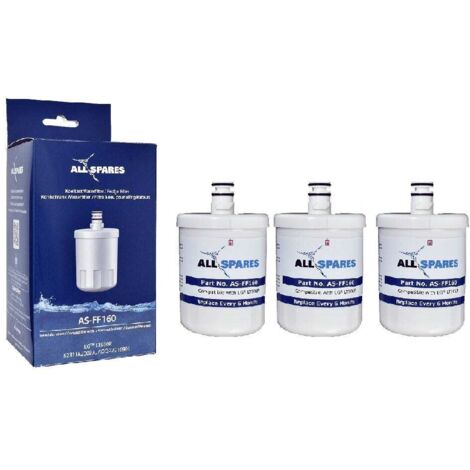 Filtro de agua AllSpares (3 unidades) para frigoríficos compatibles con LG LT500P / 5231JA2002A / ADQ72910901 / ADQ72910907