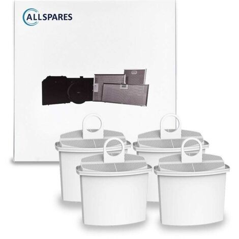 Filtro de agua AllSpares (4 uds.) compatible con cafeteras Braun  Filtro de repuesto para PureAqua BRSC 006 / KWF2