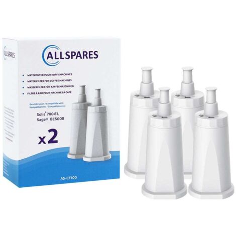 Filtro de agua AllSpares (4 unidades) compatible con cafeteras Sage, filtro de repuesto para Claro Swiss SES008 / BES008