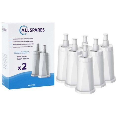 Filtro de agua AllSpares (6 unidades) compatible con cafeteras Sage, filtro de repuesto para Claro Swiss SES008 / BES008