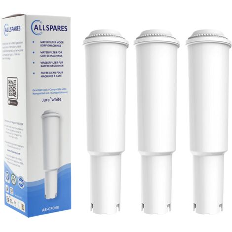 Filtro de agua AllSpares Jura White (3 unidades) compatible con 60209