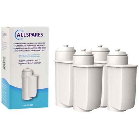 Filtro de agua AllSpares (x4) para cafetera apto para la serie Siemens EQ y BRITA intenza