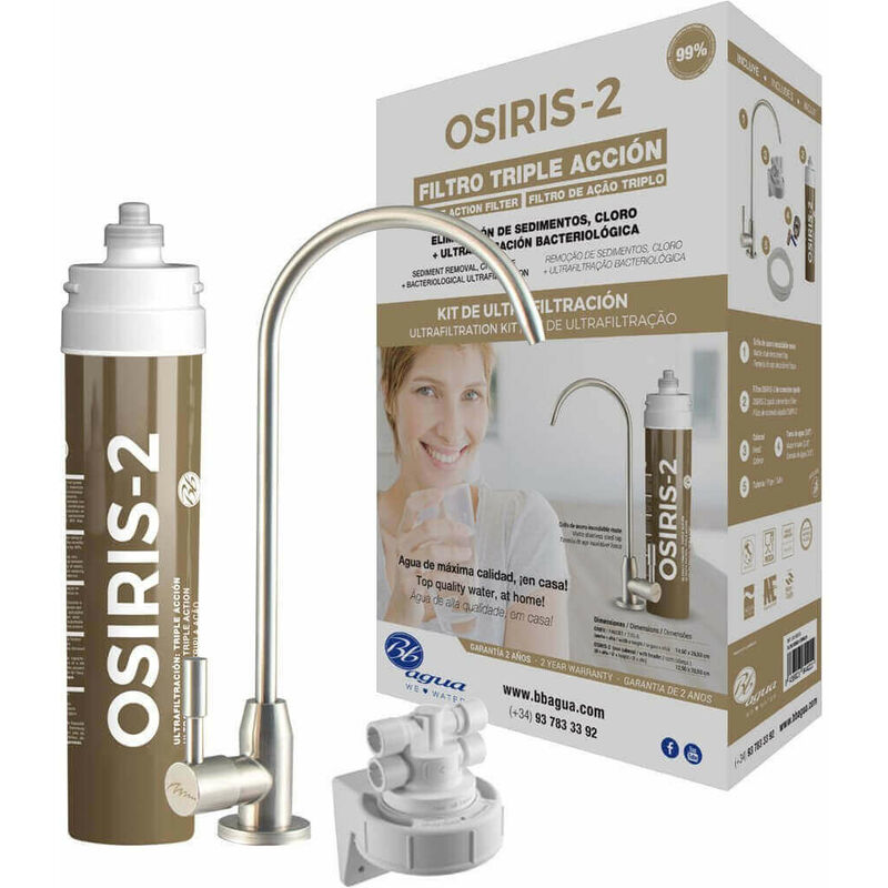 

Filtro de agua bajo encimera de triple acción. Osiris-2. . - Bbagua