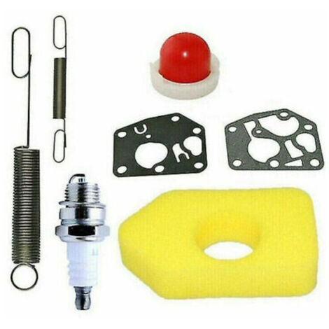 Filtro de aire de espuma amarilla con 2 resortes y bujía, juego de filtros de combustible LT7 para cortadoras de césped Stihl, para motores Briggs y Stratton Classic, Sprint y Quattro 698369