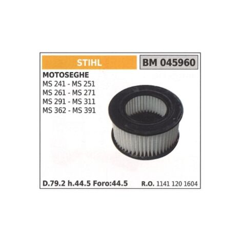 Filtro de aire STIHL para motosierra MS 241 251 261 271 291 311 362 391 045960