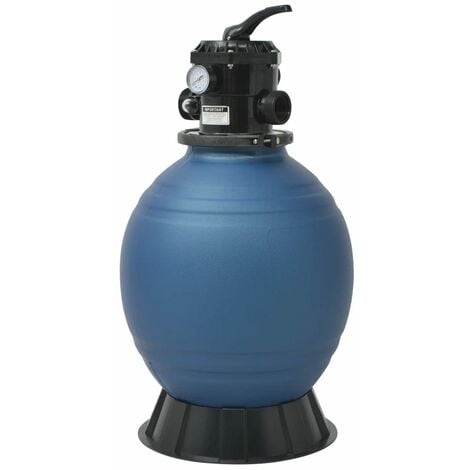 Filtro de arena de piscina válvula de 6 posiciones azul 460 mm vidaXL