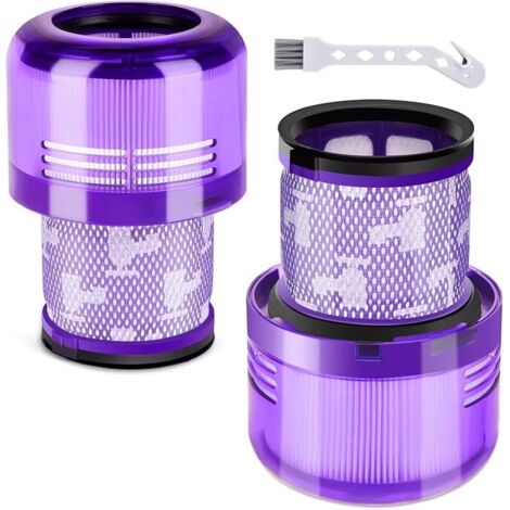 Filtro de aspiradora Dyson V11, V15 y SV14. Pack de 2 filtros de repuesto para aspiradoras Absolute Total Clean Extra Pro Animal Torque Drive Detect. Sustituye a DY-970013-02 y 97001302.