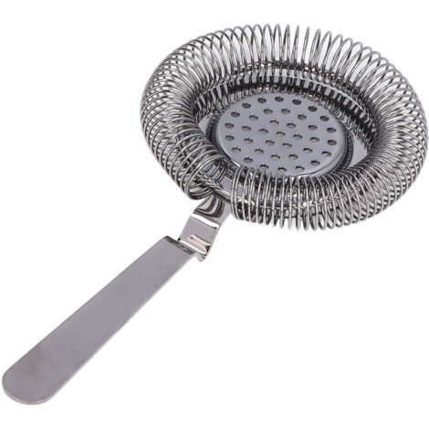 Filtro de Barra Filtración Fina Filtro de Cóctel Profesional de Acero Inoxidable para Barman, Restaurante, Fiesta, Chapado en Negro