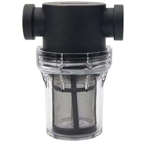 Filtro de bomba de agua de tubería de 3/4 de pulgada con malla de acero inoxidable de 100 mallas, filtro de malla en línea para riego de jardín (negro)