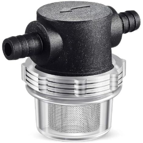 Filtro de bomba de agua para RV con tubo giratorio NPSM de entrada/salida con malla 50 de acero inoxidable, filtro de repuesto (negro)