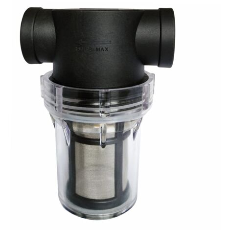 Filtro de bomba de agua Suerhatcon Pipeline de 3/4" con malla de acero inoxidable de 100, filtro de malla en línea para riego de jardines.