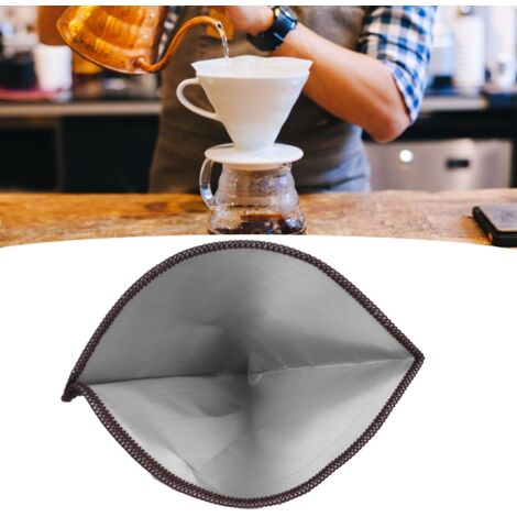 Filtro de café permanente de acero inoxidable – Cono reutilizable con bolsa de filtro – De 2 a 4 tazas