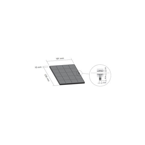 Filtro de carbón 235x190x10 mm para campana ELECTROLUX 33005521
