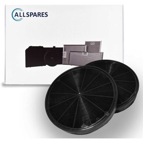Filtro de carbón AllSpares (2 uds.) para campanas extractoras compatibles con AEG-Electrolux EFF62 / E3CFF62 ATAG ACC933 / ETNA 733034 / REC65 / Pelgrim KF63 / Bosch Siemens 668492 / DWA0KP6A / LZ5485