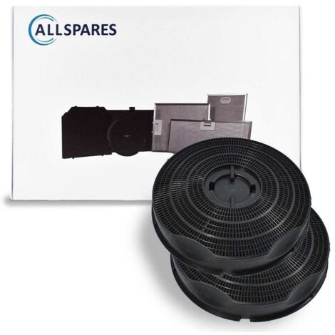 Filtro de carbón AllSpares (2x) para campanas extractoras compatibles con AEG-Electrolux MCFE13 / 9029800597 / Tipo 30 / Elica F00208/S y Whirlpool CHF30 (Ø238mm)