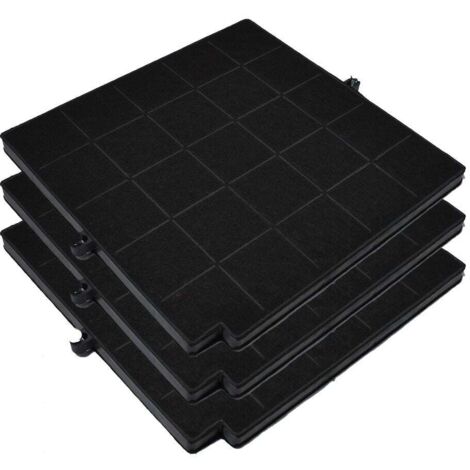 Filtro de carbón AllSpares para campanas extractoras (3 uds.) apto, por ejemplo, para Airforce AFFCAF16CS, F16 / Bosch Siemens Neff 17000822, HEZ381700 / Whirlpool AMC981 (256 x 261 x 16 mm)