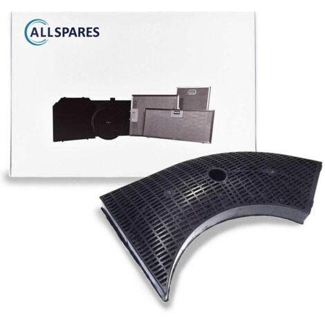 Filtro de carbón AllSpares para campanas extractoras compatible con Elica Tipo 10, F00330S / Bosch DHU665E, DHU965E / Siemens LU29050, LU29250 (263 x 135 x 25 mm)