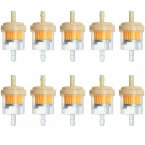 Filtro de cartucho magnético de 10 piezas para eliminar impurezas de la gasolina, filtro de combustible rápido, adecuado para motocicletas, cortadoras de césped y tractores de jardín.