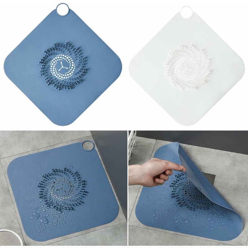 

Filtro de desagüe de ducha LITZEE, desagüe de ducha de silicona de 2 piezas, fundas de desagüe de ducha fáciles de instalar y limpiar para desagües