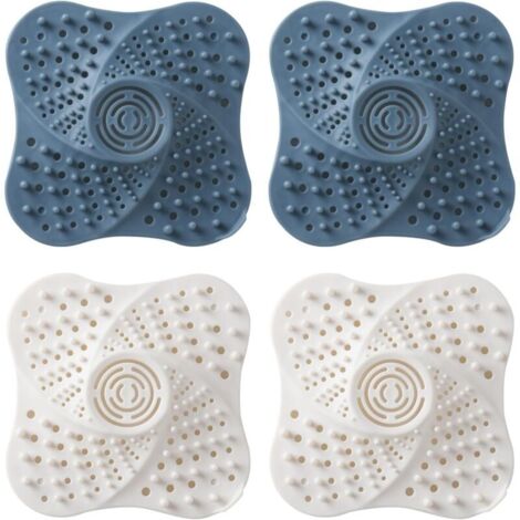 Filtro de desagüe para cabello de 4 piezas, filtro de ducha de silicona, atrapacabello para lavabo, filtro de desagüe de ducha, filtro de cabello para ducha, bañera, desagüe de cocina, filtro de silic