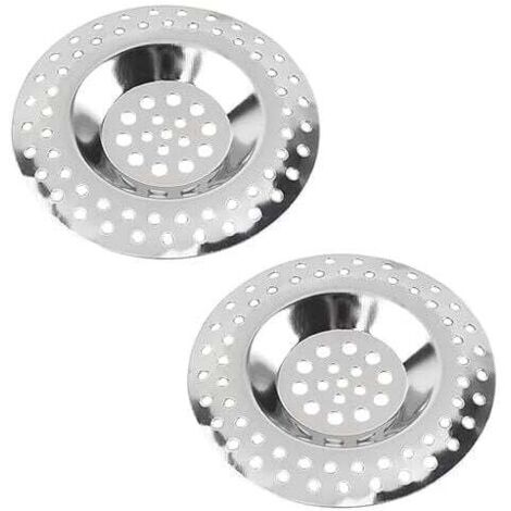 Filtro de drenaje KZQ (2 unidades), colador de fregadero de acero inoxidable, filtro para cabello de ducha, rejilla de 7 cm para fregadero de cocina, inoxidable y de drenaje rápido, colador universal 