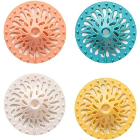 Filtro de drenaje, tapa de drenaje, filtro de alcantarillado, tapón de agua, protector de drenaje de silicona, filtro de drenaje de silicona para baño, bañera, fregadero de cocina, paquete de 4