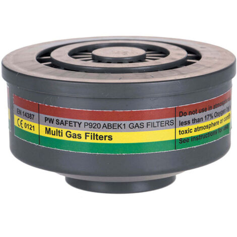 Filtro de Gases ABEK1 con Conexión de Rosca Especial (Pack de 4) / Gris