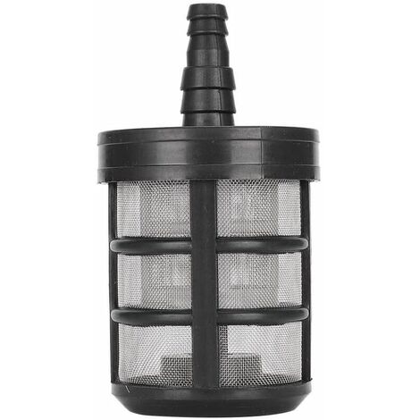 Filtro de manguera de jardín, filtro de filtro de bomba de agua, filtro de cifrado de doble capa de acero inoxidable para pulverizadores, Superma, negro