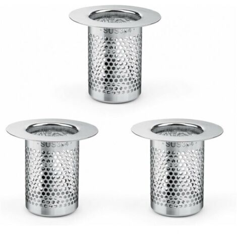 Filtro de pelo para ducha, 3 piezas, acero inoxidable, filtro de pelo para ducha, fregadero de cocina, colador, balcón, 5,5 × 5 cm, baño, cocina, filtro de desagüe de suelo