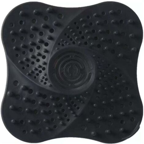 Filtro de pelo para ducha (negro) con ventosa para el lavabo
