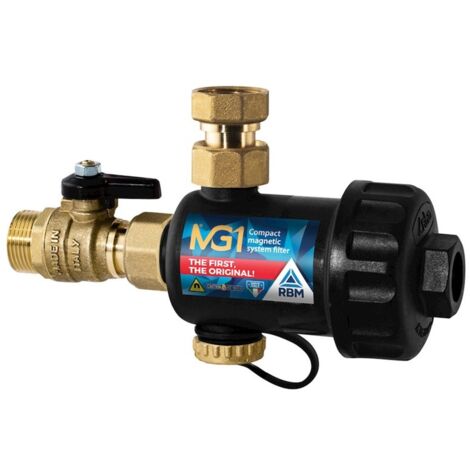 RBM – Filtro defangatore magnetico sotto-caldaia 3/4” – Super compatto – Elimina impurità ferrose – Prolunga vita caldaia