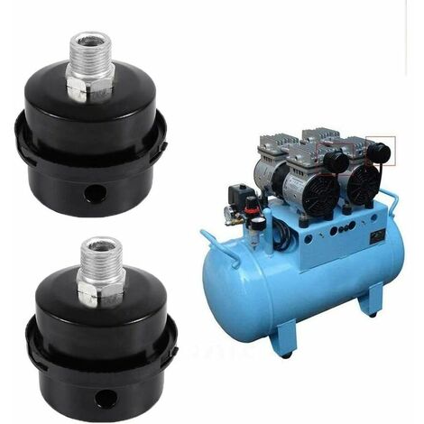 Filtro dell'aria in metallo per compressore da 2 pezzi, silenziatore del compressore d'aria da 1/2 20 mm, filtro silenziatore del compressore d'aria, filtro di aspirazione del compressore d'aria, per