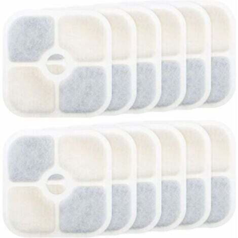 Filtro di ricambio per fontanella per animali domestici, 12 pezzi, compatibile con Catit PIXI 43717, 8,4x8,4 cm