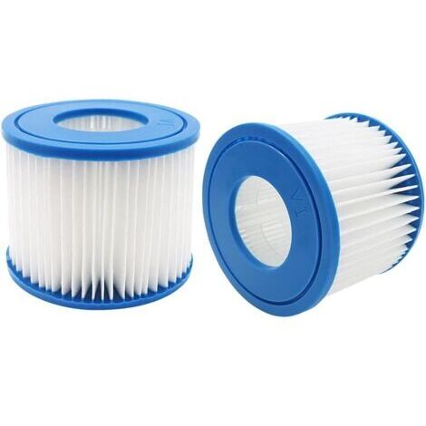 Filtro di ricambio per piscina Bestway, cartuccia filtrante taglia VI compatibile con Lay-Z-Spa, per Miami, Vegas, Palm Springs, Paris e Monaco (2 filtri) Bianco e Blu