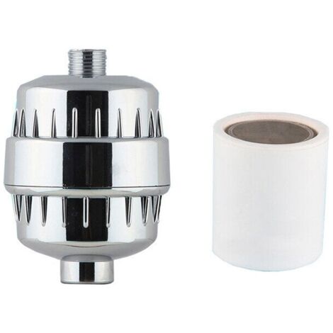 Filtro doccia a 20 strati, sigillato, filtrazione ad alta efficienza, materiale ABS, argento