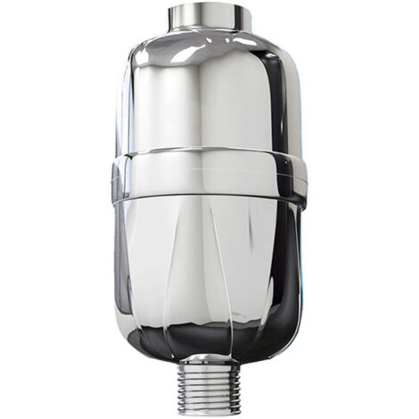 Filtro doccia sostituibile, filtro doccia universale lungo ad alta potenza per acqua calda e fredda, migliora l'igiene con striscia in teflon - Argento