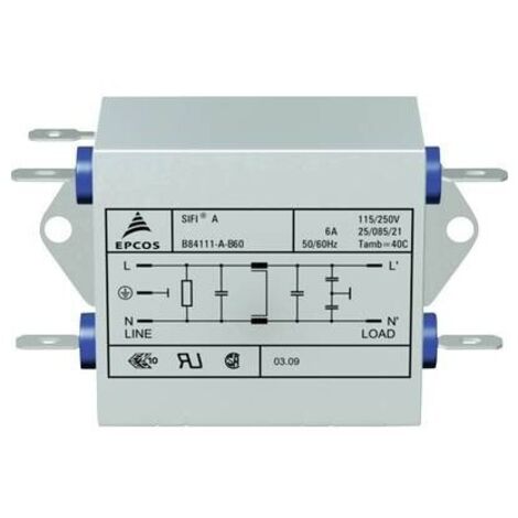 Filtro EMI TDK B84111AB120 nero 250V 20A compatto
