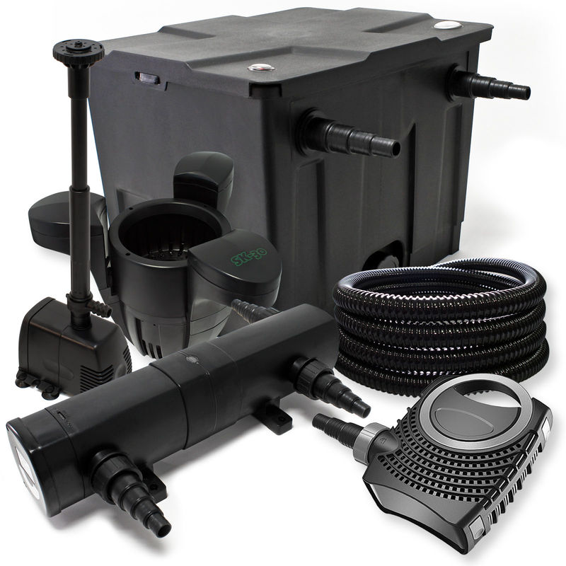 

Filtro estanque Juego 12000l UVC clarificador 18W supereco 80W Bomba Skimmer fuente Bomba Jardin