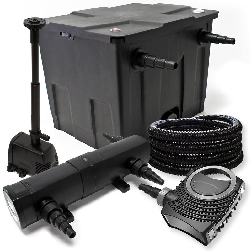 

Filtro estanque Juego 12000l UVC clarificador con 36W supereco 80W Bomba Skimmer fuente Bomba Jardin