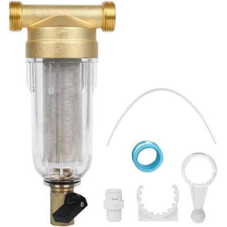 Filtro fino enjuagable, prefiltro, filtro de agua del grifo, prefiltro de sedimentos, filtro de agua de sedimentos giratorio, para filtro de sedimentos para tubería de agua de pozo (1/2")