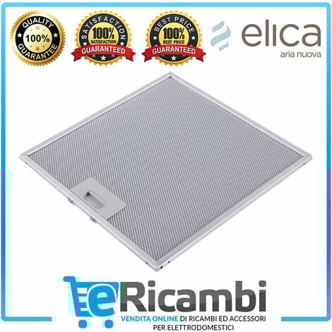 Grassi in Alluminio High Performance, Compatibile con Cappe Elica, Dimensioni: 320x320x9 (mm), Colore Alluminio, Filtraggio a Lunga Durata, per Modelli: Circo, Barriera corallina