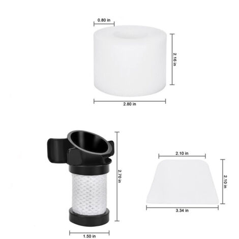 Filtro in feltro espanso per spazzola rotante compatibile con aspirapolvere Shark IONFlex DuoClean IF100 X30 X40 F60 F80 IF200 IF201 IF202 (10 pezzi)