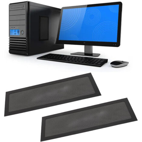 Filtro magnético antipolvo para ventiladores de PC, tejido de PVC fino (120 x 360 mm, 2 unidades, negro) para ventilación de la caja y la fuente de alimentación