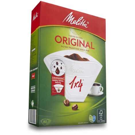 Filtro Melitta 65-ME-17 Caffettiera Bianco Nero Carta (80 uds)