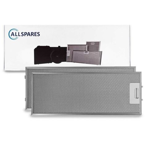 Filtro metálico AllSpares (2 uds.) para campanas extractoras compatibles con Bosch, Siemens y Neff 00352813/352813 (445x175x9mm)