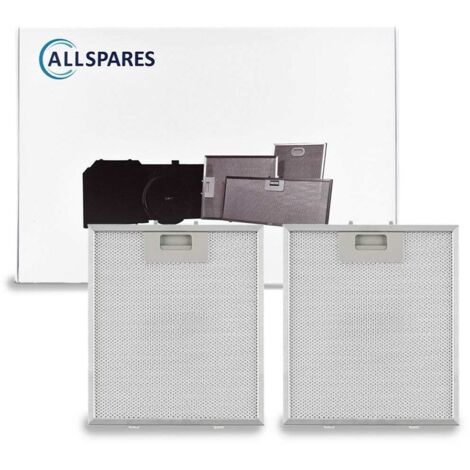 Filtro metálico AllSpares (2 uds.) para campanas extractoras compatibles con Klarstein 10030465 (260x230mm)