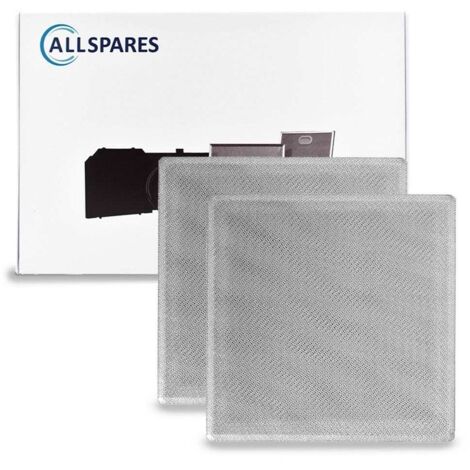 Filtro metálico AllSpares (2 unidades) para campanas extractoras compatibles con Bosch DHZ6201 / Siemens LZ62010 / Neff 00298619/298619 (284 x 283 x 4 mm)