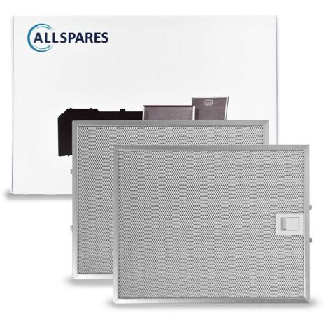 Filtro metálico AllSpares (2 unidades) para campanas extractoras compatibles con Bosch, Siemens y Neff 00353110/353110 (310 x 250 x 8 mm)