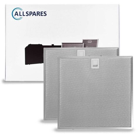 Filtro metálico AllSpares (2x) para campanas extractoras compatibles con Bosch, Siemens y Neff 00362381/362381 (330x320x8mm)