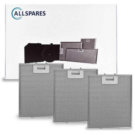 Filtro metálico AllSpares (3 unidades) para campanas extractoras compatibles con AEG-Electrolux 4055101671 (276 x 231 x 8 mm)